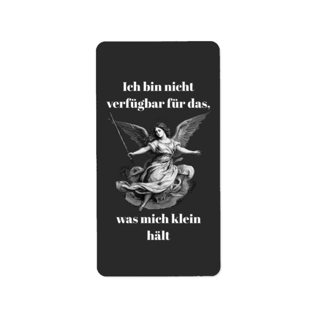 Étiquette Engel der Unverfügbarkeit  (Devant)