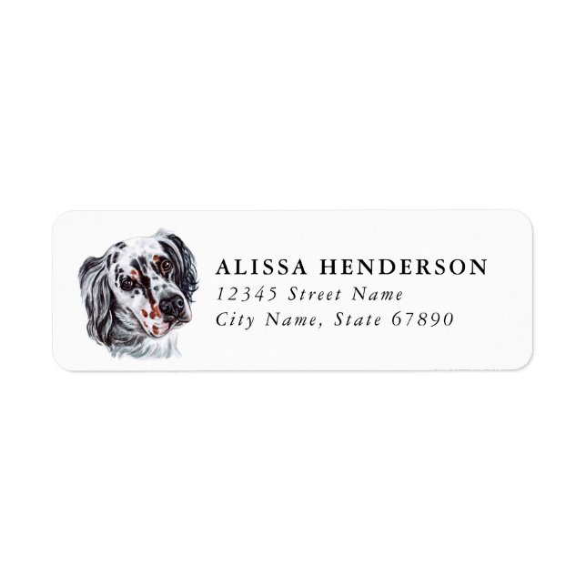 Étiquette English Setter Return Address Labels (Devant)