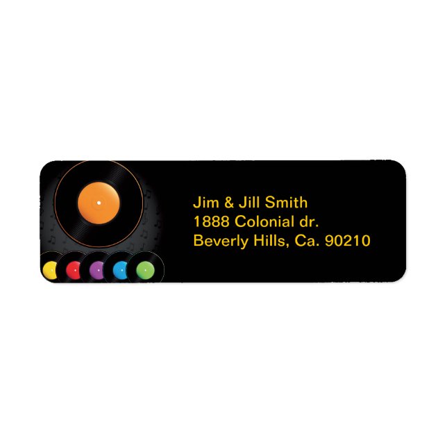Étiquette Enregistrements De Tourne-disque Dans Des Couleurs (Devant)