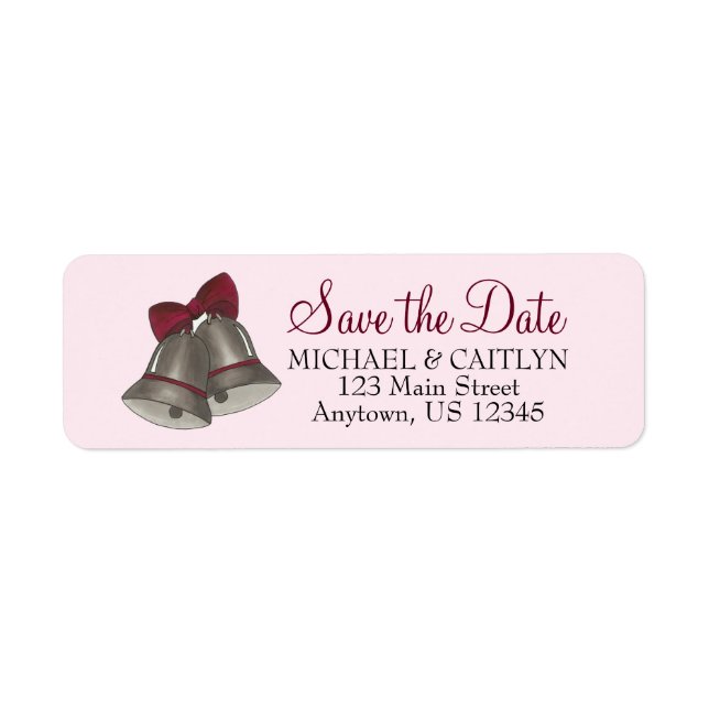Étiquette Enregistrer la date Silver Bell Mariage Bells Étiq (Devant)