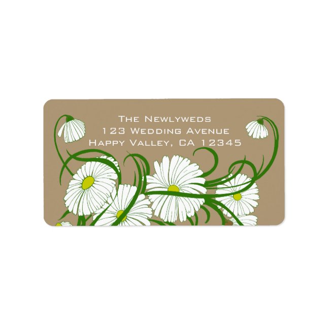Étiquette Ensemble de mariage Fleurs de Marguerite de Gerber (Devant)