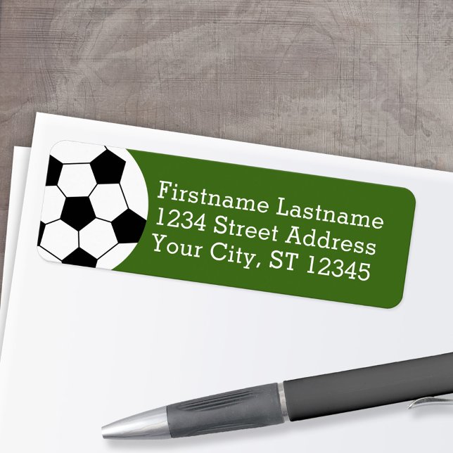Étiquette Entraîneur de balle de football - Dessin moderne A (Personalized Return Address Label)