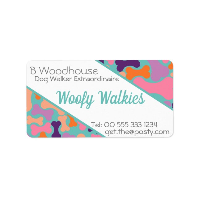 Étiquette entreprise de conception osseuse de chien (Devant)