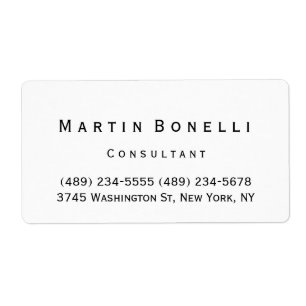 Étiquette Entreprise de consultant minimaliste simple modern
