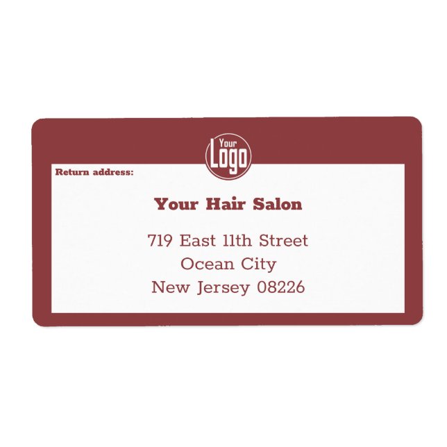 Étiquette Entreprise Moderne de Petite Taille Logo Personnal (Devant)