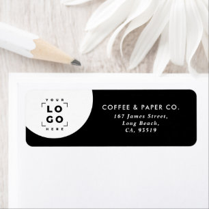 Étiquette Entreprise moderne graphique noir blanc
