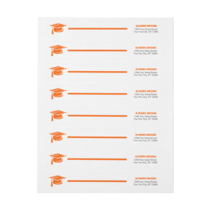 Étiquette enveloppante de graduation en Orange Gra