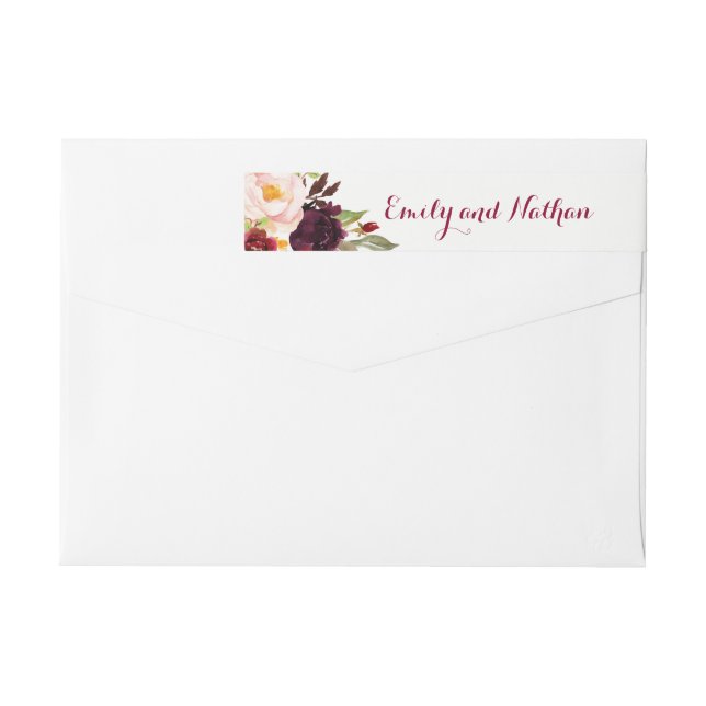 Étiquette enveloppante fleur rouge Bourgogne (Dos)