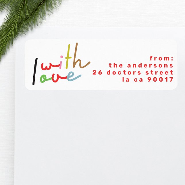 Étiquette enveloppe d'adresse de retour de vacances rétro co (Créateur téléchargé)