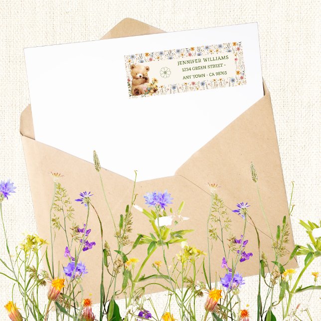 Étiquette Enveloppe en Baby shower Teddy beige mignonne Étiq (Créateur téléchargé)