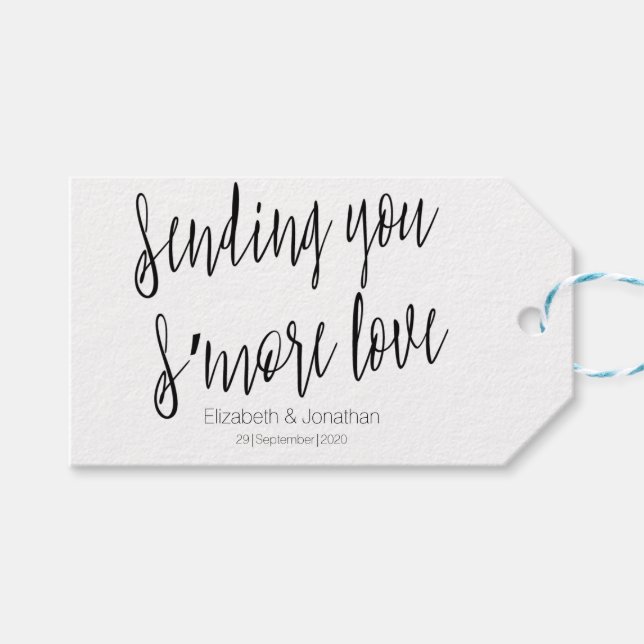 Étiquette "Envoyer plus d'amour" Faveur de mariage (Devant (Horizontal))