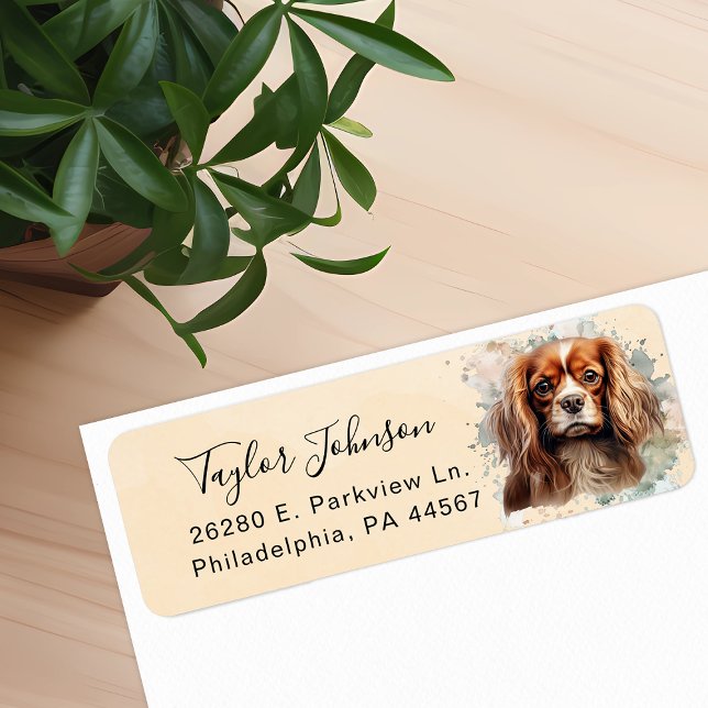 Étiquette Épagneul Cavalier King Charles Adresse de Retour (Créateur téléchargé)