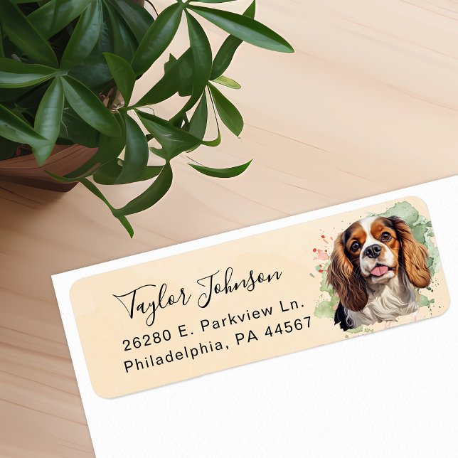 Étiquette Épagneul Cavalier King Charles Adresse de Retour (Créateur téléchargé)