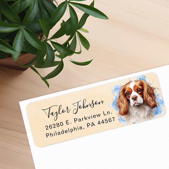 Étiquette Épagneul Cavalier King Charles Adresse de Retour (Créateur téléchargé)