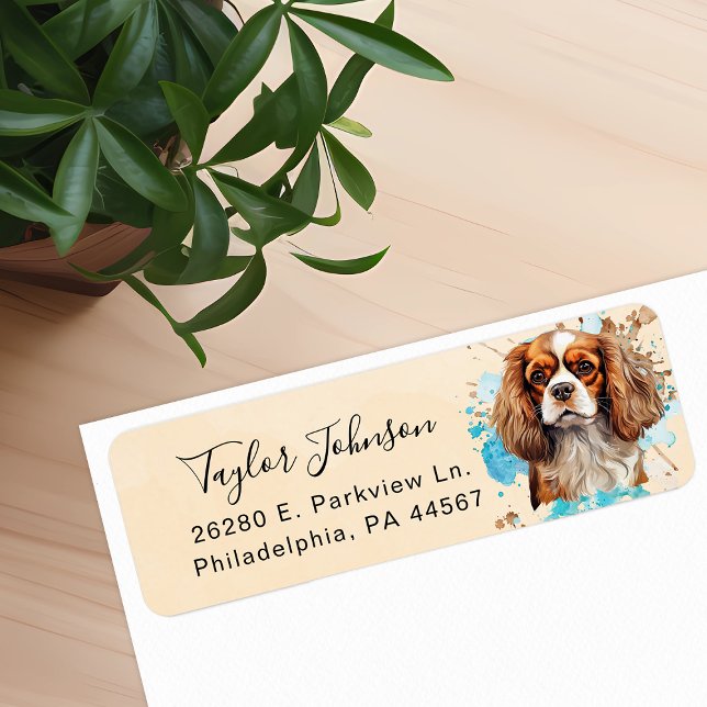 Étiquette Épagneul Cavalier King Charles Adresse de Retour (Créateur téléchargé)