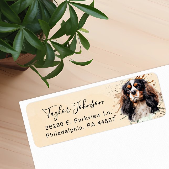 Étiquette Épagneul Cavalier King Charles Adresse de Retour (Créateur téléchargé)