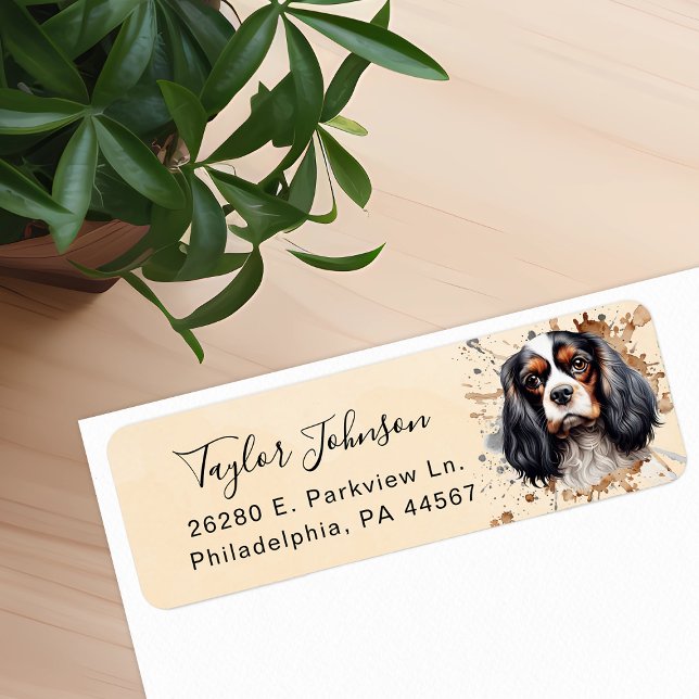 Étiquette Épagneul Cavalier King Charles Adresse de Retour (Créateur téléchargé)