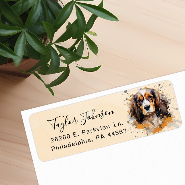 Étiquette Épagneul Cavalier King Charles Adresse de Retour (Créateur téléchargé)