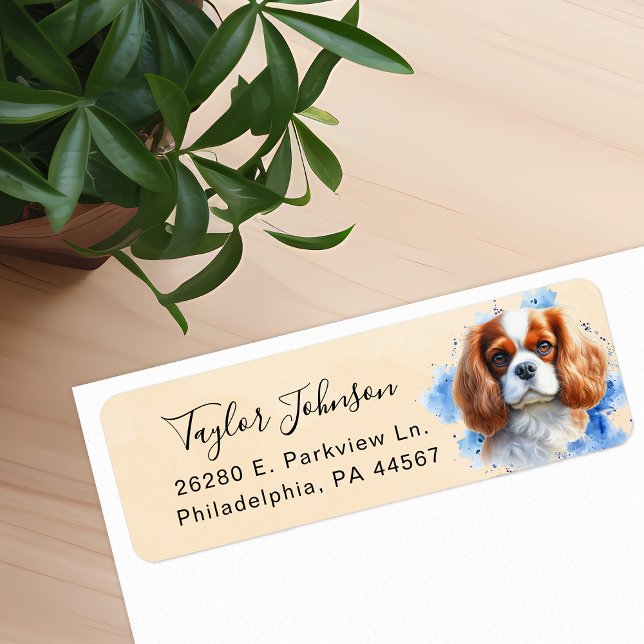 Étiquette Épagneul Cavalier King Charles Adresse de Retour (Créateur téléchargé)