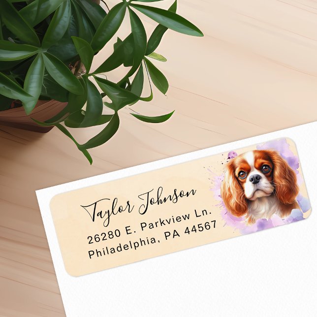 Étiquette Épagneul Cavalier King Charles Adresse de Retour (Créateur téléchargé)