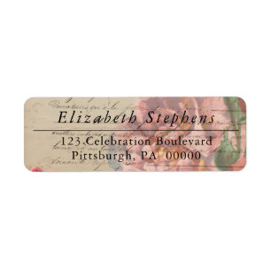 Étiquette Éphémères français romantiques vintages florau
