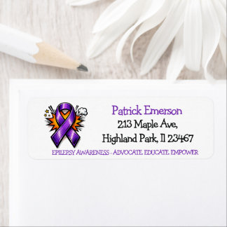 Étiquette Epilepsy Awareness | Purple Awareness Ribbon