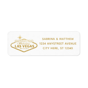 Étiquette Épouser dans l'adresse de retour de Las Vegas