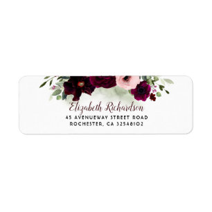 Étiquette Épouser de fleurs de verdure et de Bourgogne