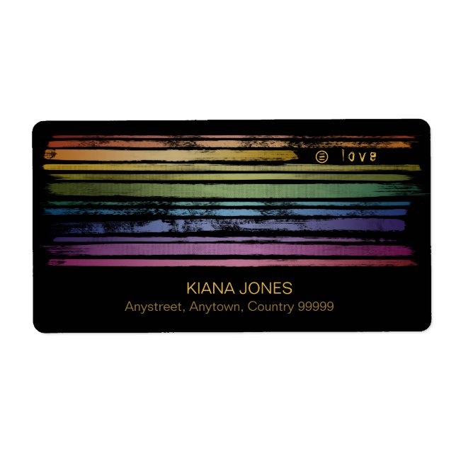 Étiquette Equality Love Rainbow Brush Strokes LGBTQ ID656 (Devant)