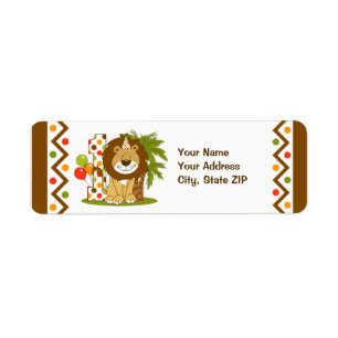 Étiquette Ęr anniversaire de lion mignon