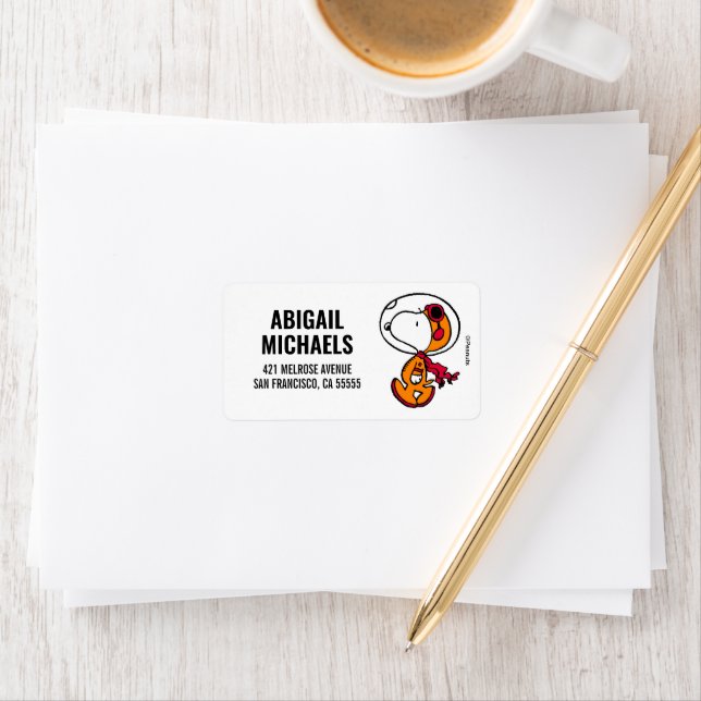 Étiquette ESPACE | Astronaute de Snoopy (En situation)