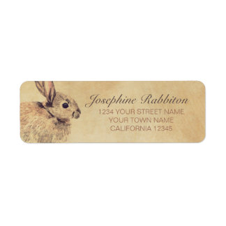 Étiquette Esquisse d'aquarelle de lapin