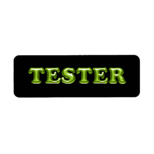 Étiquette Essayez-moi Green Black 3D Tester Exemples Contant
