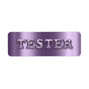 Étiquette Essayez-moi Violet Purple 3D Tester Exemples Conta