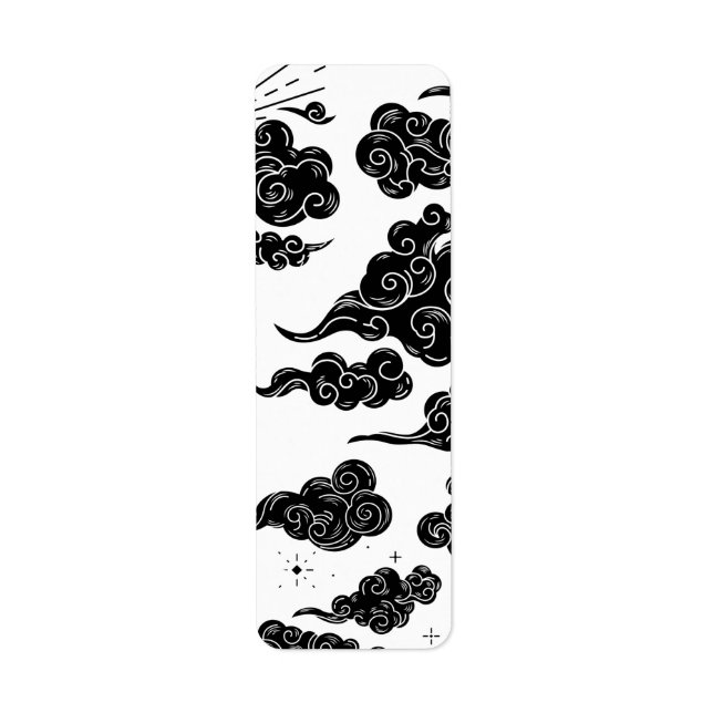 Étiquette Esthétique de motif de nuage japonais (Devant)