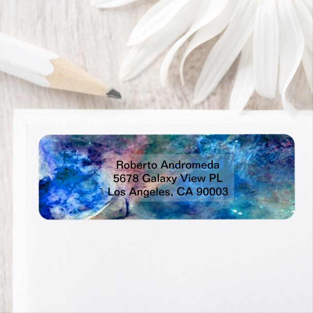 Étiquette Eta Carinae Nebula Enhanced Blue, adresse ZGOS (En situation)