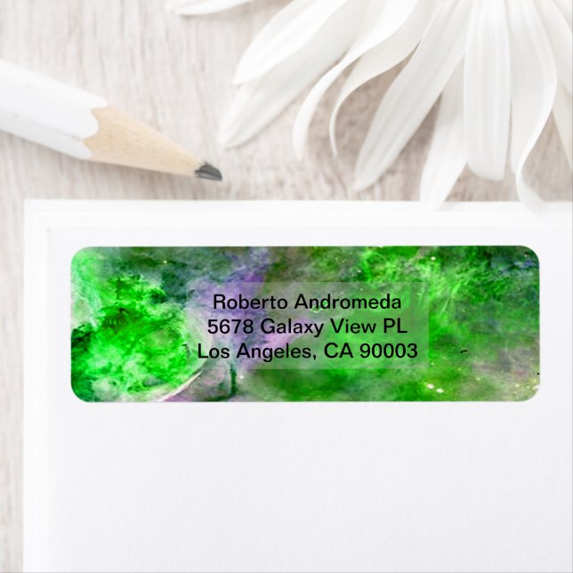 Étiquette Eta Carinae Nebula Enhanced Green, ZGOS Adresse (En situation)