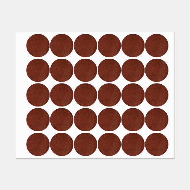 Étiquette étanche en cuir petit cercle (0,75 po) (Feuille)