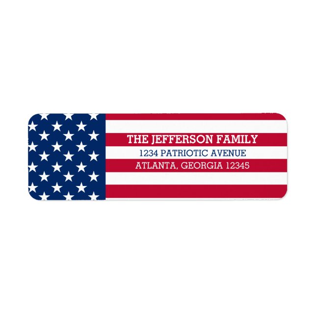 Étiquette États-Unis Drapeau américain étoiles et rayures (Devant)