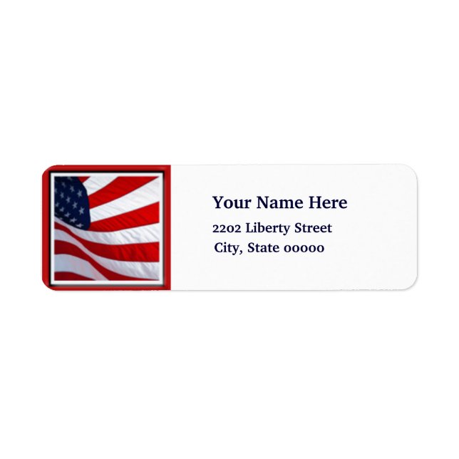 Étiquette États-Unis Drapeau Juillet 4 Adresse de retour (Devant)