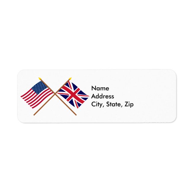 Étiquette États-Unis et Royaume-Uni Drapeaux croisés (Devant)