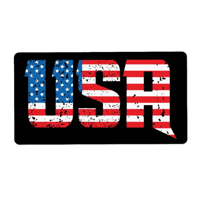 Étiquette États-Unis patriotiques en rouge, blanc et bleu (Devant)