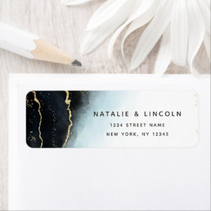 Étiquette Ethereal Mist Ombre Navy Blue Moody Adresse de ret