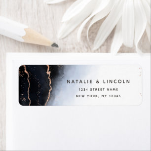 Étiquette Ethereal Mist Ombre Navy Blue Moody Adresse de ret