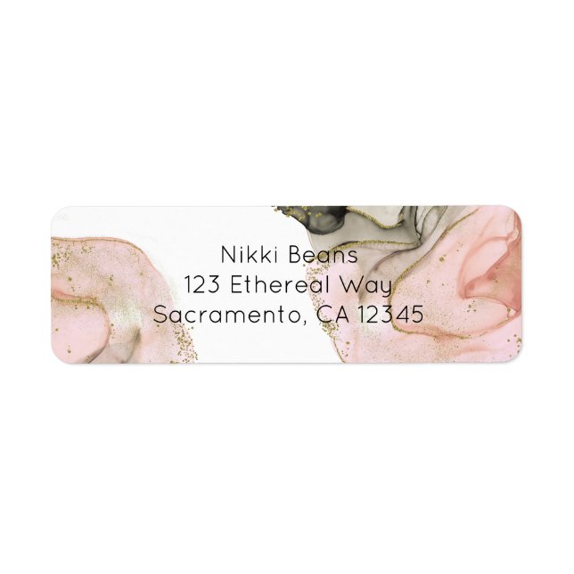 Étiquette Ethereal Moody Black Gold Inky Imaginaire Glam (Devant)