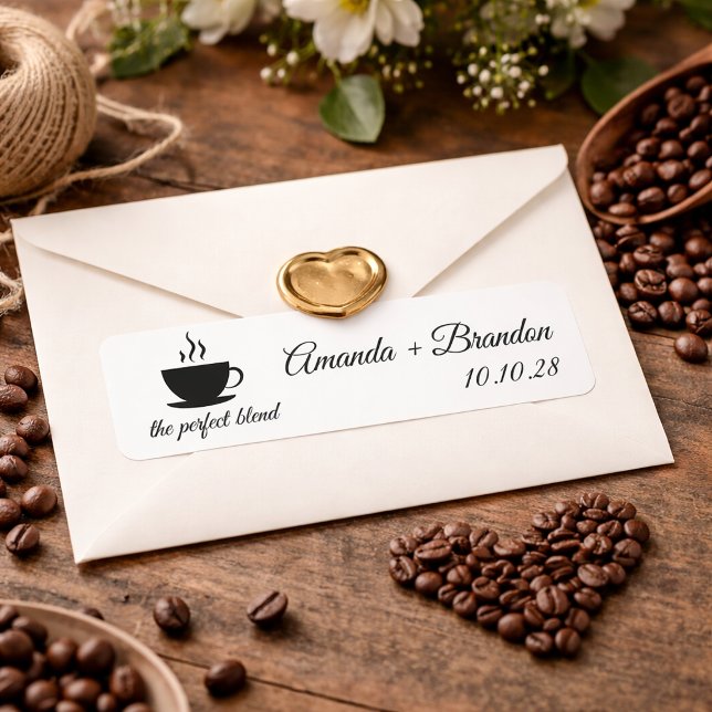 Étiquette Etiquette de mariage au café The Perfect Blend  (Créateur téléchargé)