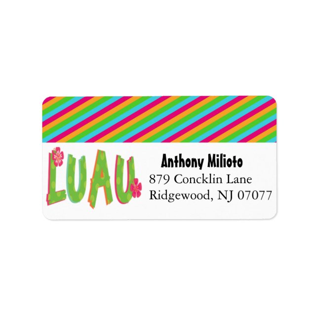 Étiquette Étiquette/Sticker Luau coloré (Devant)