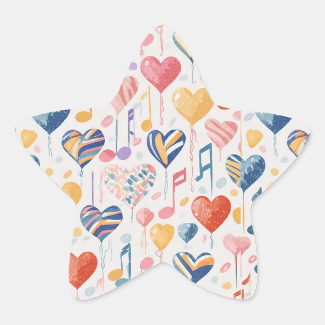 Étiquette étoile de coeur (Devant)