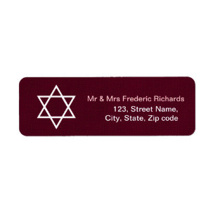 Étiquette Étoile de David Bat mitzvah Motif