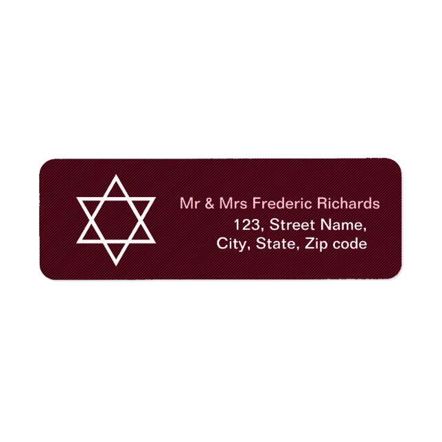 Étiquette Étoile de David Bat mitzvah Motif (Devant)